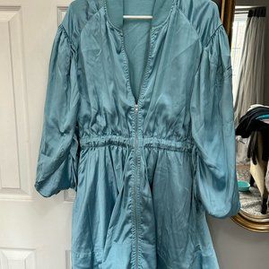 Anthropologie Love the Label Satin Jacket or Mini Dress